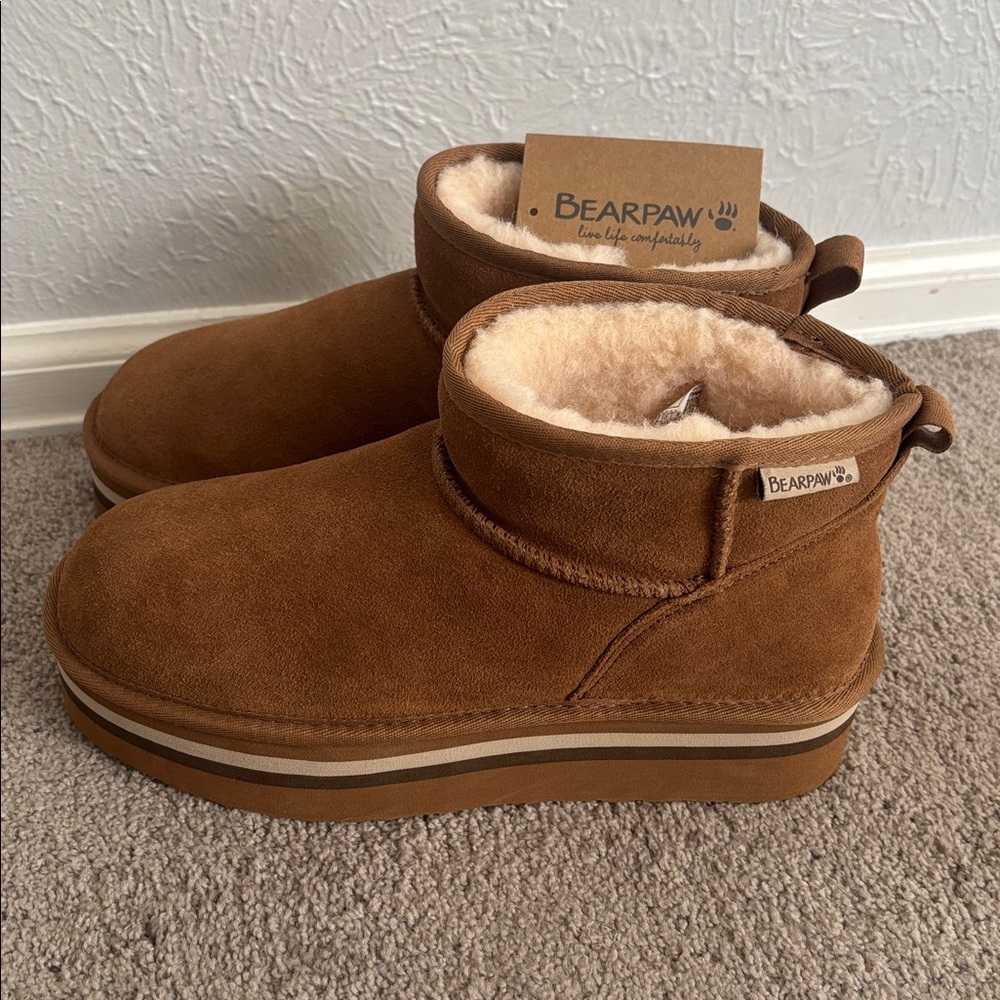 Bearpaw Retro Shorty Platform Booties, Size 10